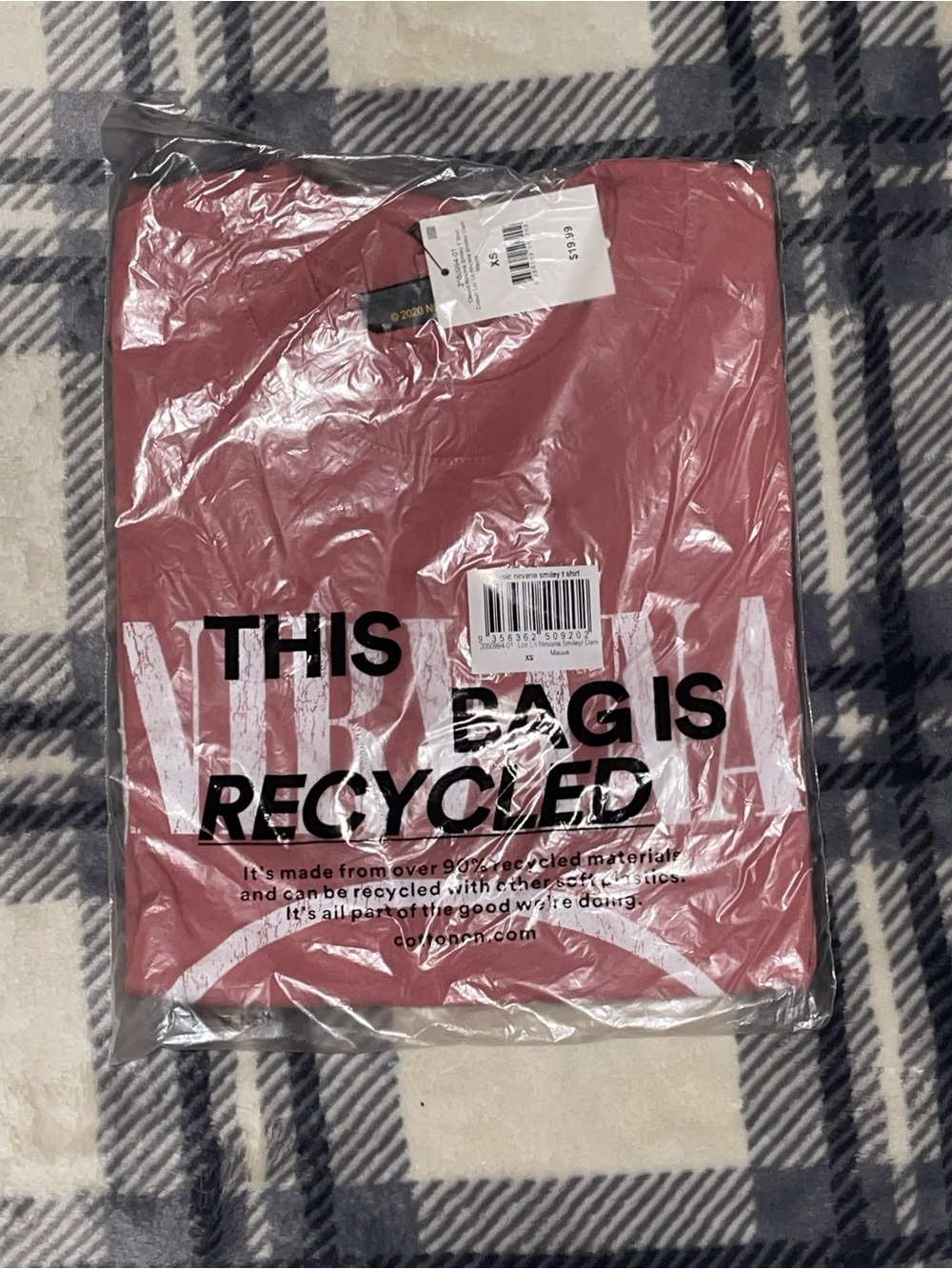Nirvana Dusty Rose Color Graphic Logo shirt